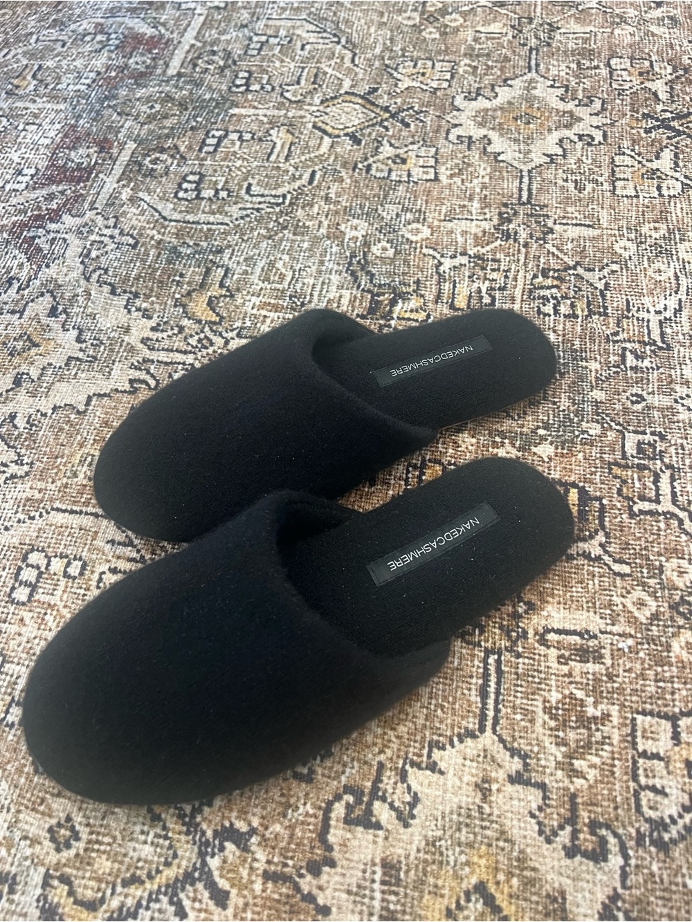 Nakedcashmere Black Cashmere Slippers